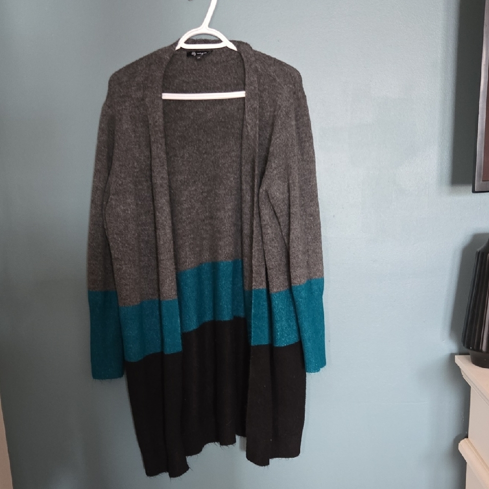 Chic Gray and Teal Women's Cardigan